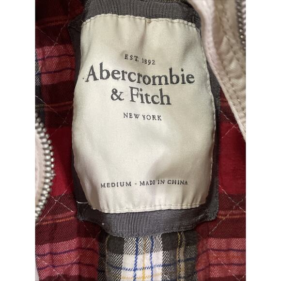 Abercrombie & Fitch Parka Jacket Coat Women’s Medium Lined Faux Fur Trim Hooded - Picture 10 of 16